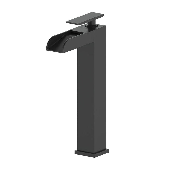 ZLINE Eagle Falls Waterfall Vessel Sink Single Handle Bath Faucet in Matte Black (EAG-BF-MB)