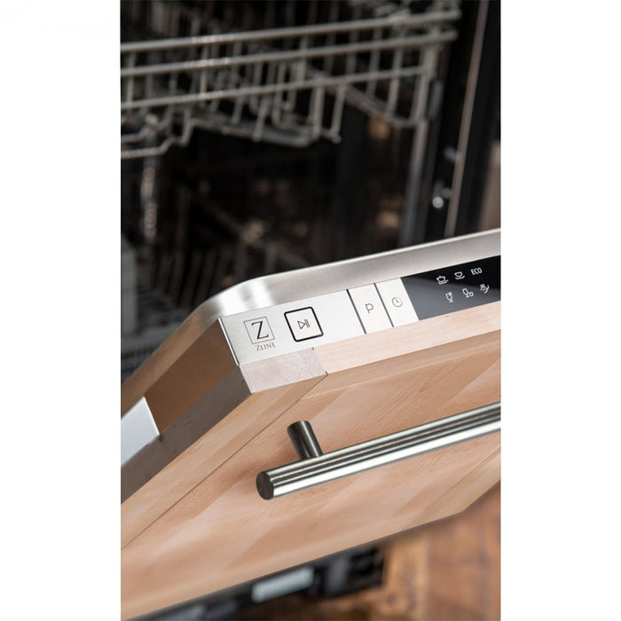 ZLINE 24 in. Unfinished Top Control Built-In Dishwasher with Stainless Steel Tub and Modern Style Handle, 52dBa (DW-UF-24)