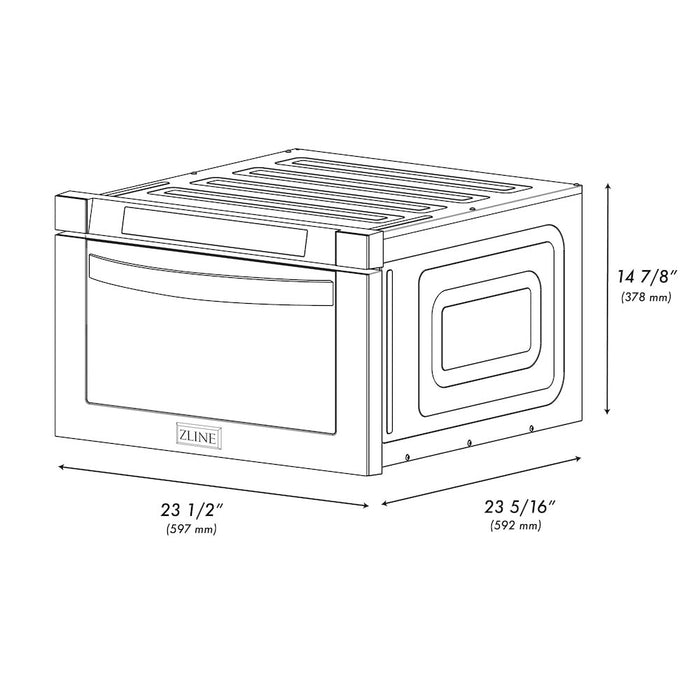 ZLINE 48 in. Kitchen Package with Stainless Steel Dual Fuel Range, Range Hood, Microwave Drawer, Tall Tub Dishwasher and Wine Cooler (5KP-RARH48-MWDWV-RWV)