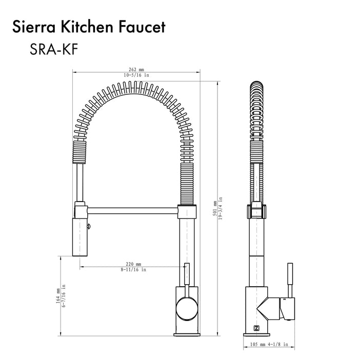 ZLINE Sierra Kitchen Faucet in Champagne Bronze, SRA-KF-CB