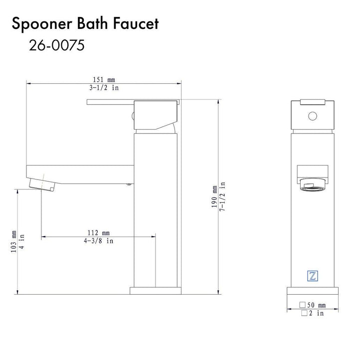 ZLINE Spooner Single Handle Bath Faucet in Matte Black (SPN-BF-MB)