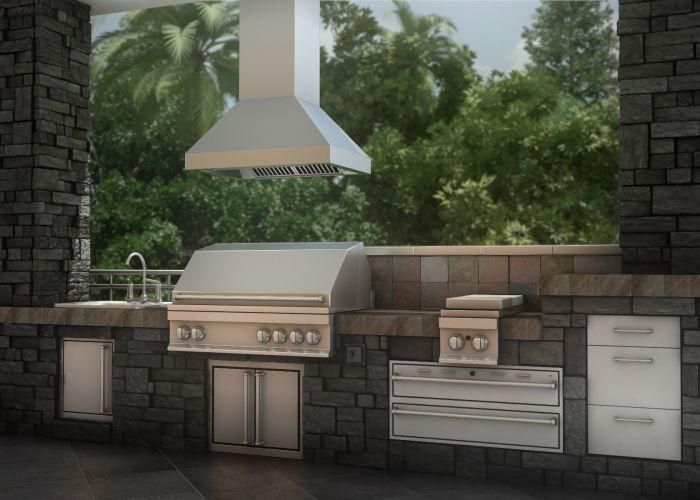 ZLINE 48 in. Outdoor/Indoor Island Stainless Range Hood, 597i-304-48