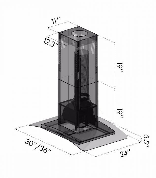 ZLINE 36 in. Stainless Steel Island Range Hood, GL5i-36