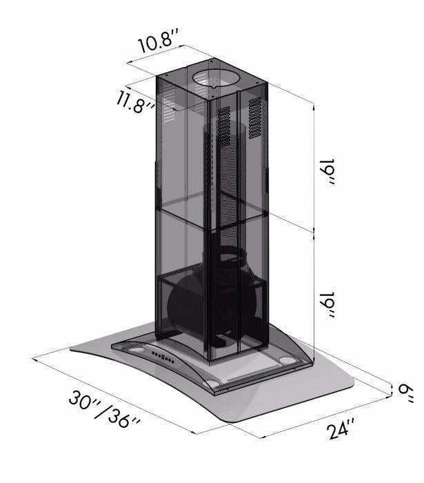 ZLINE 36 in. Stainless Steel Island Range Hood GL9i-36