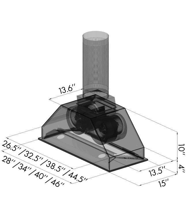 ZLINE 28 In. Remote Blower Ducted Range Hood Insert in Stainless Steel, 695-RD-28