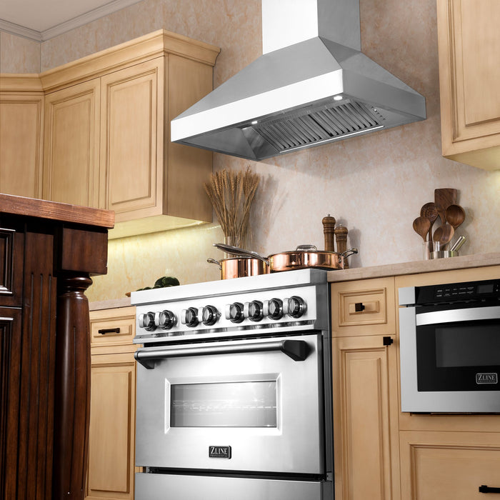 ZLINE 60 in. Professional Convertible Vent Wall Mount Range Hood in Stainless Steel, 597-60