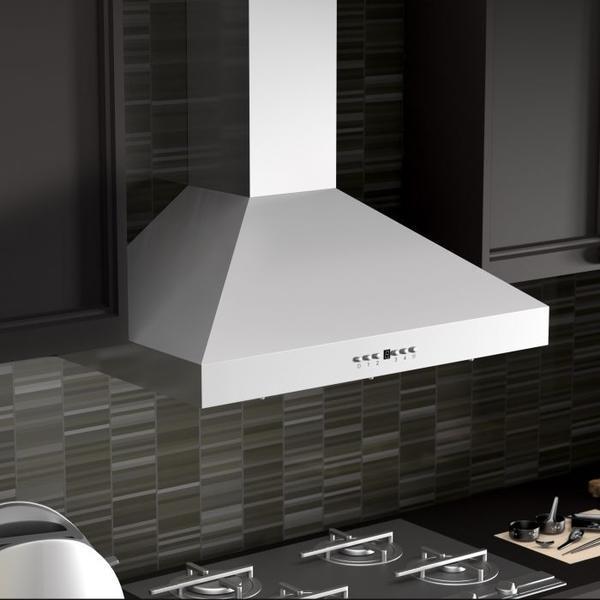 ZLINE 48 in. Convertible Vent Wall Mount Range Hood in Stainless Steel with Crown Molding, KL3CRN-48