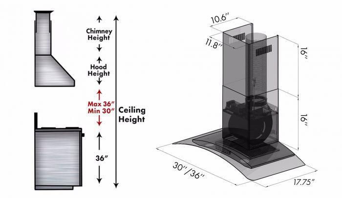 ZLINE 30 in. Wall Mount Range Hood in Stainless Steel, KN6-30