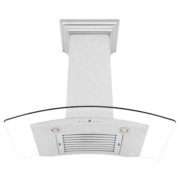 ZLINE Convertible Wall Mount Range Hood in Fingerprint Resistant Stainless Steel and Glass (8KN4S)