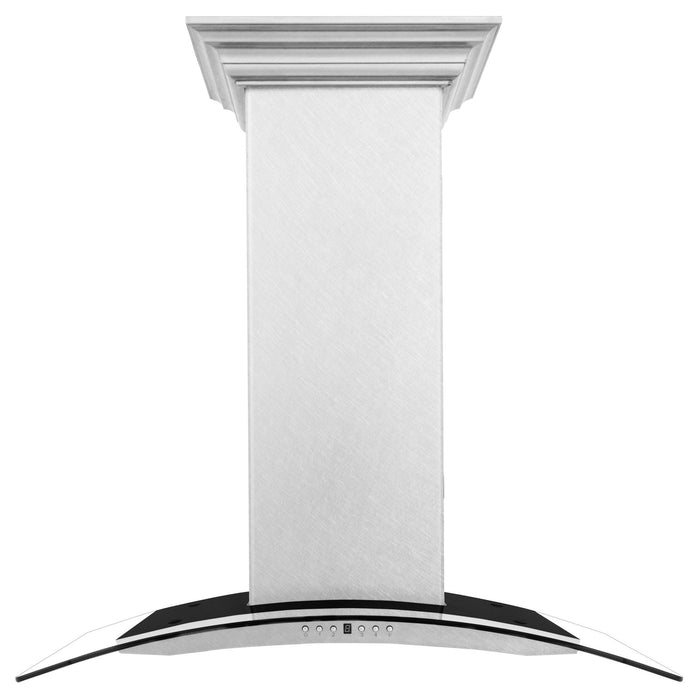 ZLINE Convertible Wall Mount Range Hood in Fingerprint Resistant Stainless Steel and Glass (8KN4S)