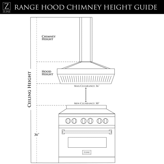 ZLINE Convertible Vent Wall Mount Range Hood in Stainless Steel and Glass (KN)