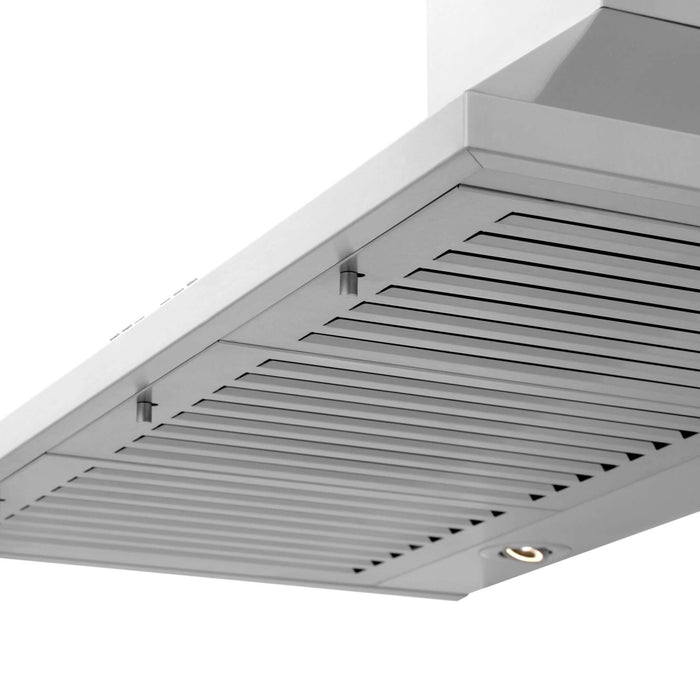 ZLINE Ducted Vent Wall Mount Range Hood in Stainless Steel with Built-in CrownSound Bluetooth Speakers (KL2CRN-BT)