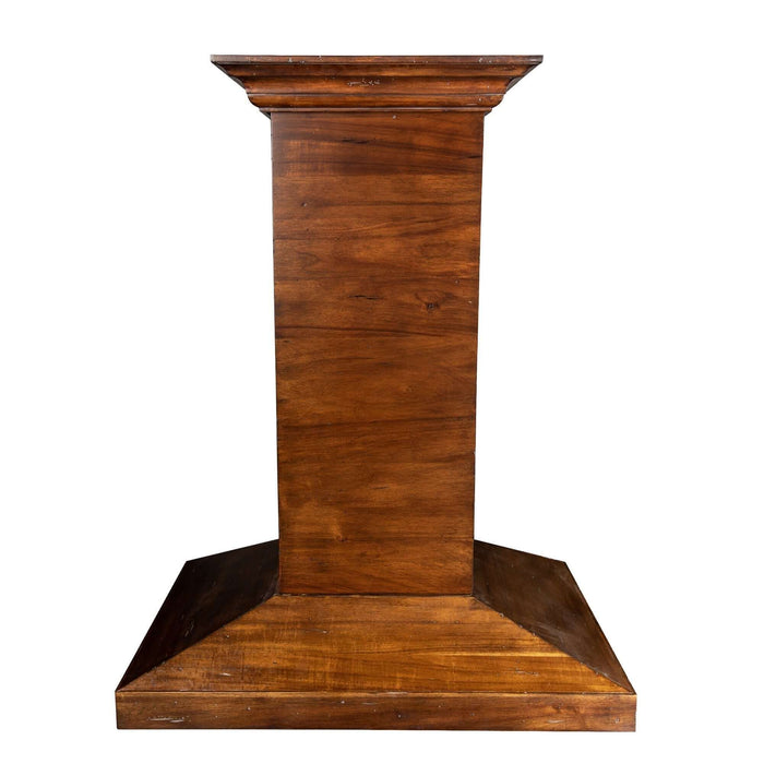 ZLINE Convertible Vent Wooden Island Mount Range Hood in Walnut (KBiRR) 30 Inch