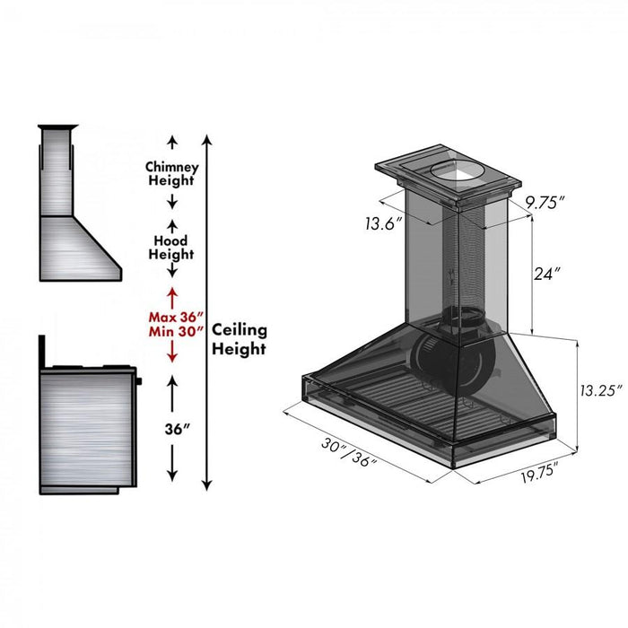 ZLINE Wooden Wall Mount Range Hood In Rustic Light Finish (KPLL)