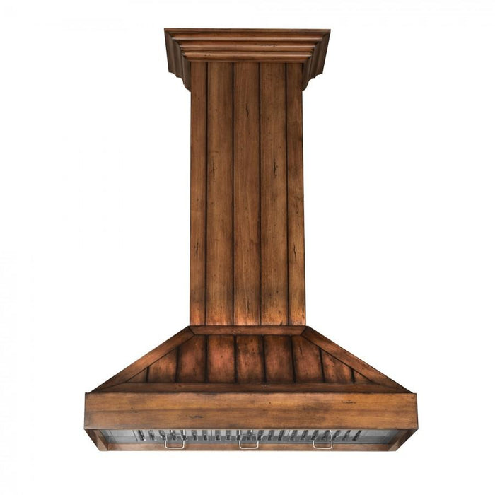 ZLINE Wooden Wall Mount Range Hood In Rustic Light Finish (KPLL)