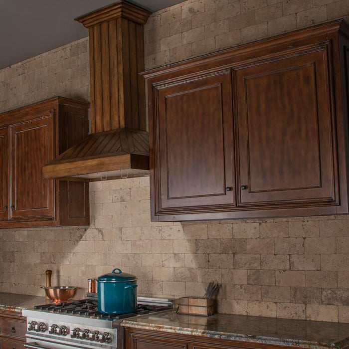 ZLINE Wooden Wall Mount Range Hood In Rustic Light Finish (KPLL)