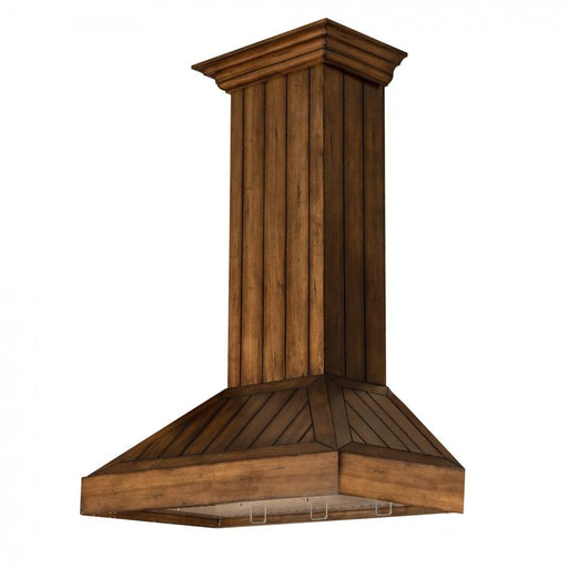 ZLINE Wooden Wall Mount Range Hood In Rustic Light Finish - Includes Motor (KPLL) 30 Inch