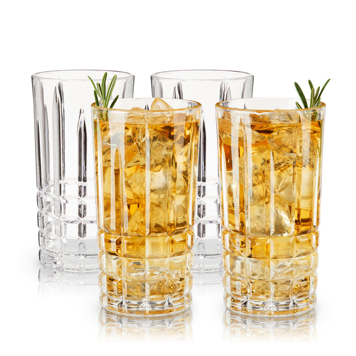 Highland Crystal Highball Glasses Set of 4