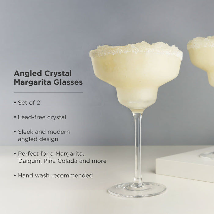 Raye Angled Crystal Margarita Glasses, Set of 2