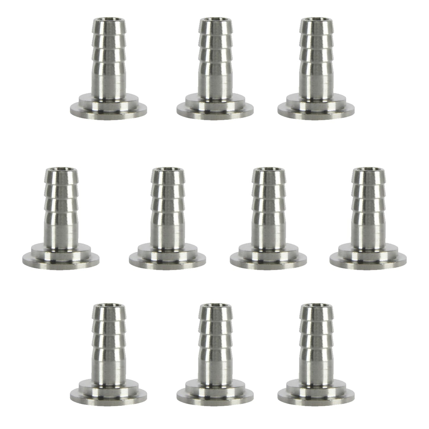 Pack of 10 Stainless Steel Tailpieces for 5/16 Inch ID Vinyl Tubing