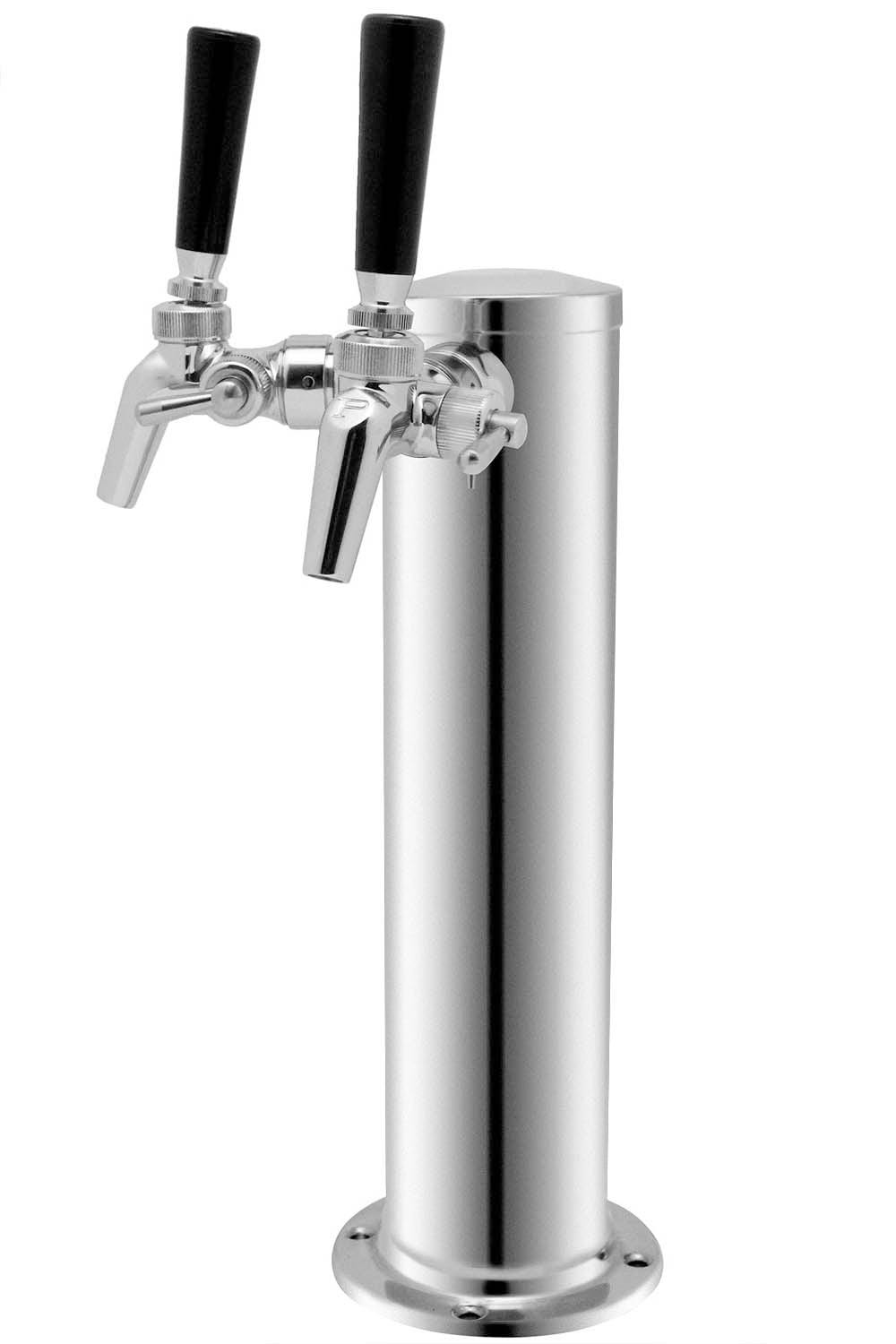 Dual Faucet Polished Stainless Steel Draft BeerTower - Perlick Faucets