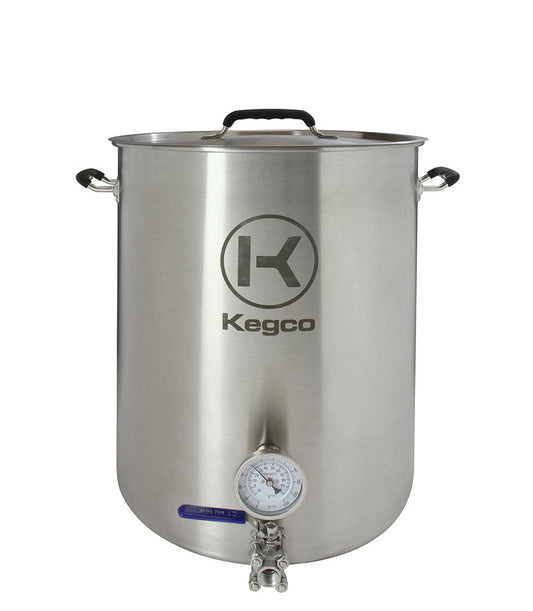 Brew Kettle - 20 Gallon - Thermometer & 3-Piece Ball Valve