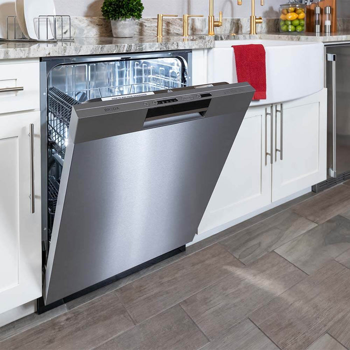 BREDA 24 in. ADA Compliant Dishwasher with Pocket Handle in Stainless Steel (LUDWA30155)