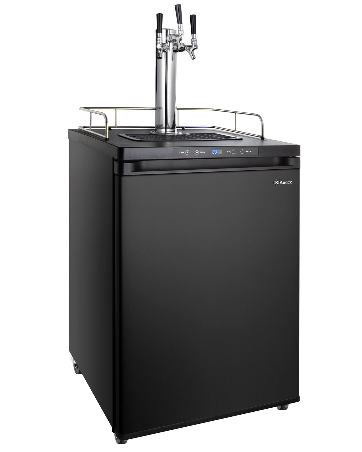 24" Wide Triple Tap Black Digital Kegerator