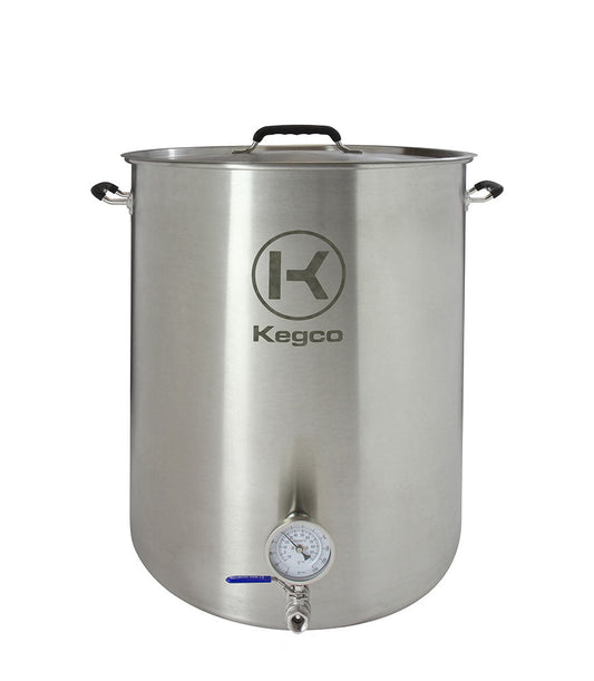 Brew Kettle - 30 Gallon - Thermometer & 2-Piece Ball Valve