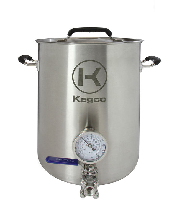 6 Gallon Brew Kettle with Thermometer and 3-Piece Ball Valve