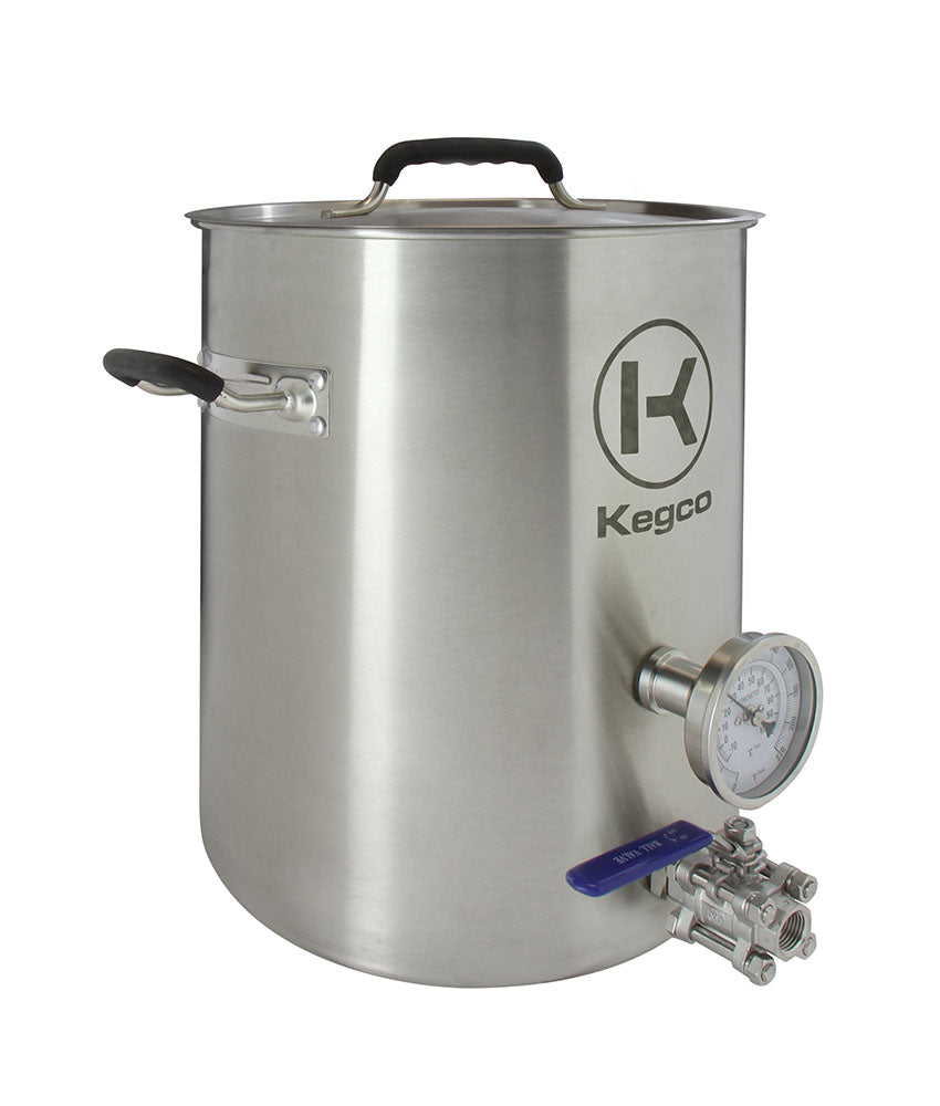 6 Gallon Brew Kettle with Thermometer and 3-Piece Ball Valve