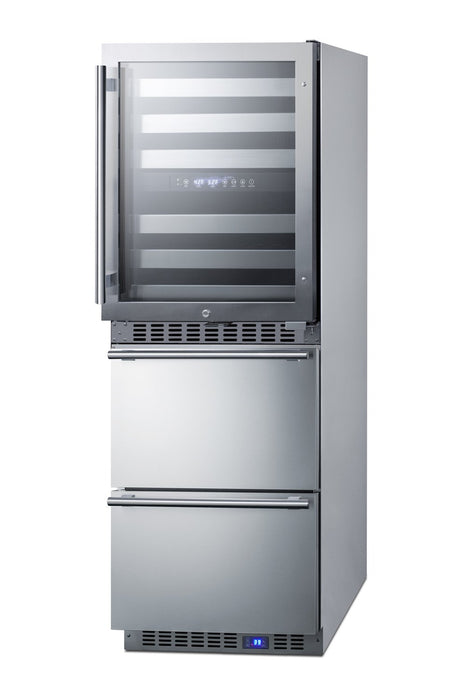 SUMMIT 24" Wide Combination Dual-Zone Wine Cellar and 2-Drawer All-Refrigerator (SWCDAR24)