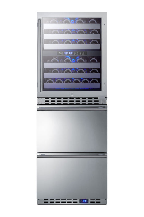 SUMMIT 24" Wide Combination Dual-Zone Wine Cellar and 2-Drawer All-Refrigerator (SWCDAR24)