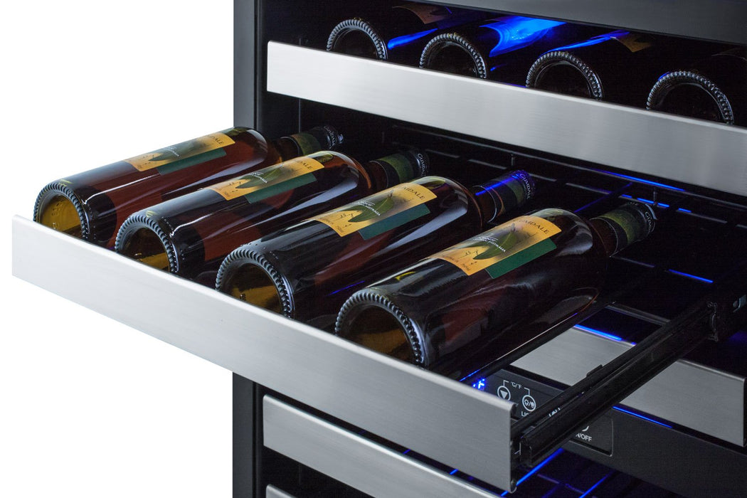 SUMMIT 24" Wide Combination Dual-Zone Wine Cellar and 2-Drawer All-Refrigerator (SWCDAR24)