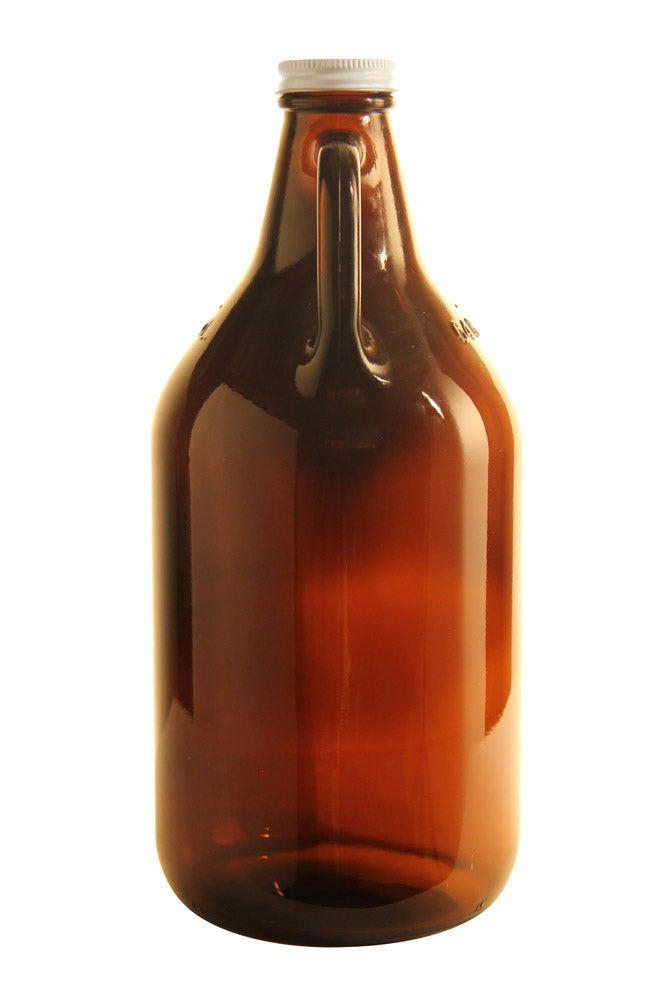 Amber 64-oz. Kegco Glass Beer Growler with 4 Kegco Pint Glasses