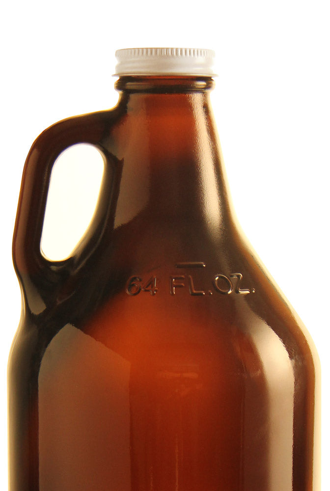 Amber 64-oz. Kegco Glass Beer Growler with 4 Kegco Pint Glasses