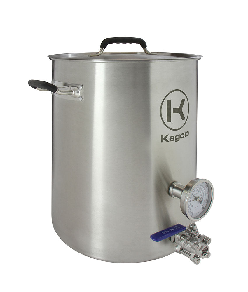 8 Gallon Brew Kettle with Thermometer and 3-Piece Ball Valve