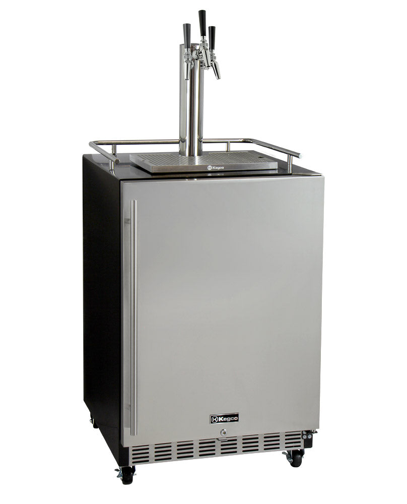 24" Wide Triple Tap All Stainless Steel Commercial BuiltIn Kegerator with Kit