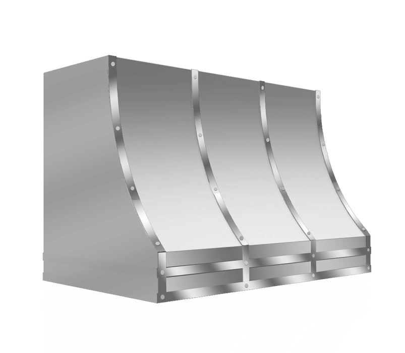 Kitchen Kandy Bowen Collection Wall Mount Range Hood with ZLINE Insert in Matte Stainless Steel with Accents and Size Options (BOW-MS)