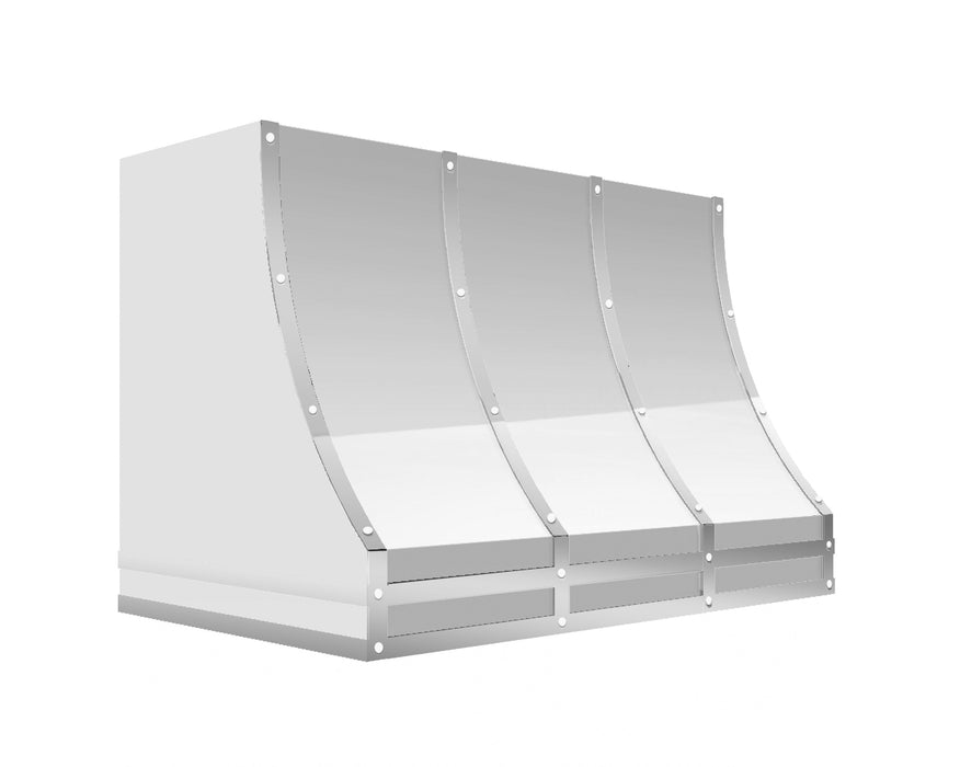 Kitchen Kandy Bowen Collection Wall Mount Range Hood with ZLINE Insert in White Steel with Accents and Size Options (BOW-WH)