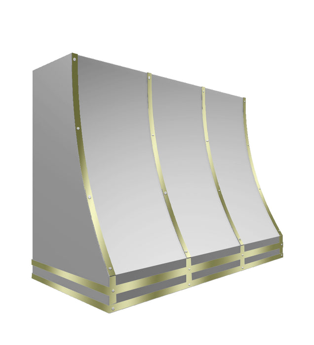 Kitchen Kandy Bowen Collection Wall Mount Range Hood with ZLINE Insert in Matte Stainless Steel with Accents and Size Options (BOW-MS)