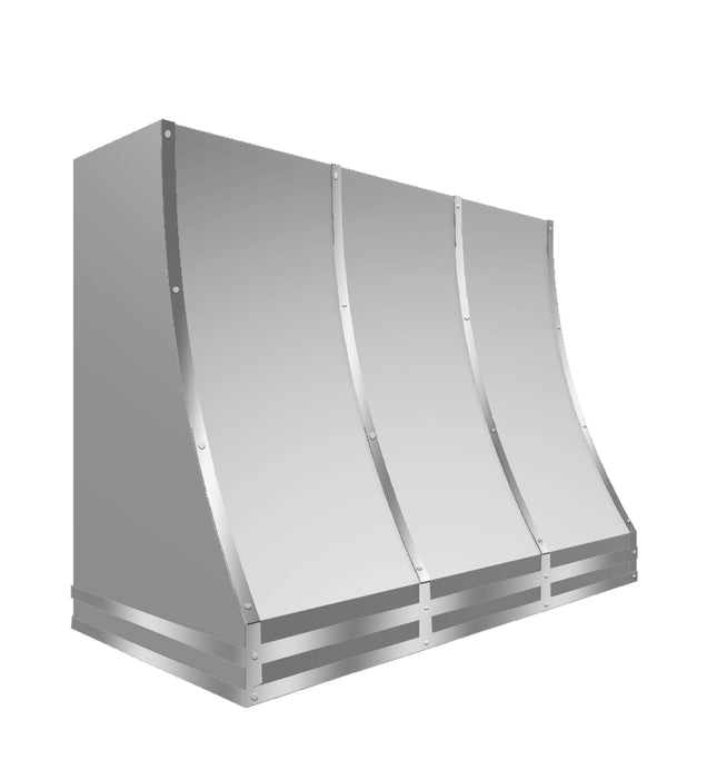 Kitchen Kandy Bowen Collection Wall Mount Range Hood with ZLINE Insert in Matte Stainless Steel with Accents and Size Options (BOW-MS)