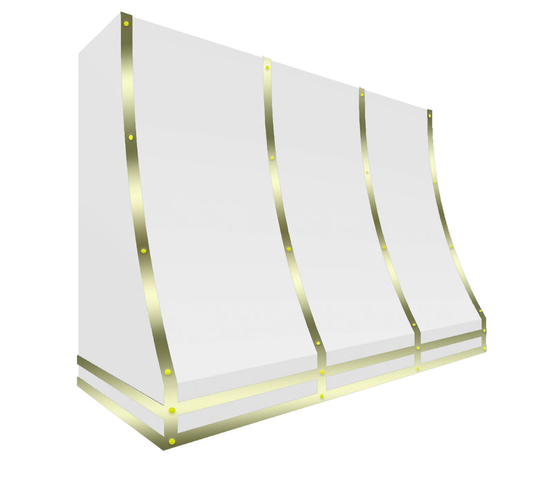 Kitchen Kandy Bowen Collection Wall Mount Range Hood with ZLINE Insert in White Steel with Accents and Size Options (BOW-WH)