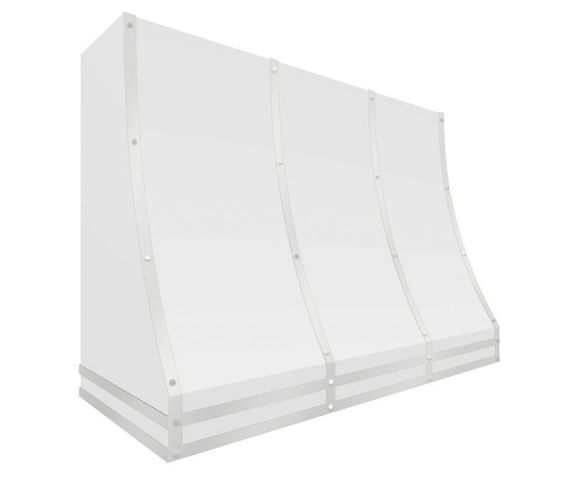 Kitchen Kandy Bowen Collection Wall Mount Range Hood with ZLINE Insert in White Steel with Accents and Size Options (BOW-WH)