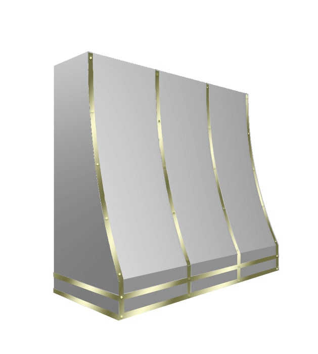 Kitchen Kandy Bowen Collection Wall Mount Range Hood with ZLINE Insert in Matte Stainless Steel with Accents and Size Options (BOW-MS)