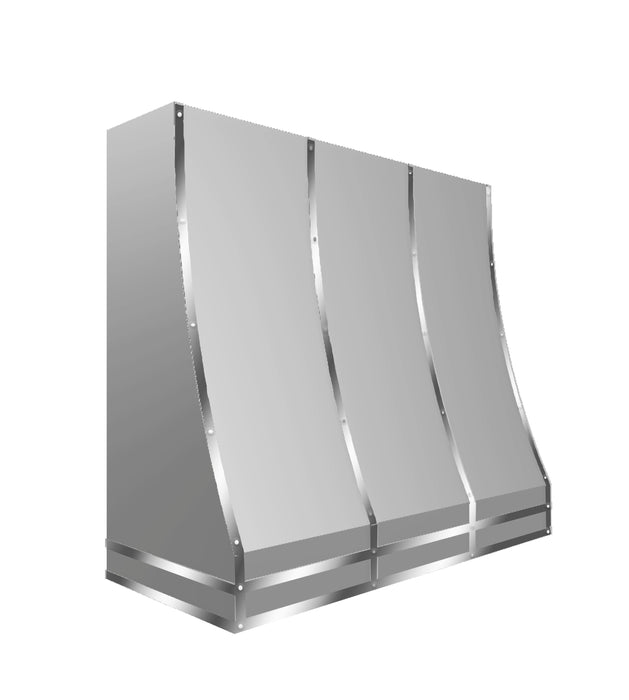 Kitchen Kandy Bowen Collection Wall Mount Range Hood with ZLINE Insert in Matte Stainless Steel with Accents and Size Options (BOW-MS)