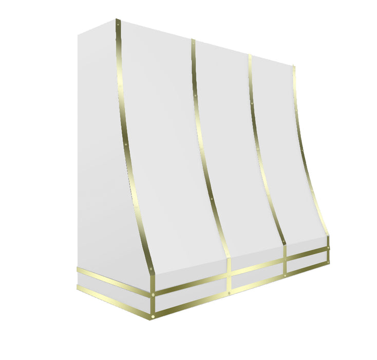 Kitchen Kandy Bowen Collection Wall Mount Range Hood with ZLINE Insert in White Steel with Accents and Size Options (BOW-WH)