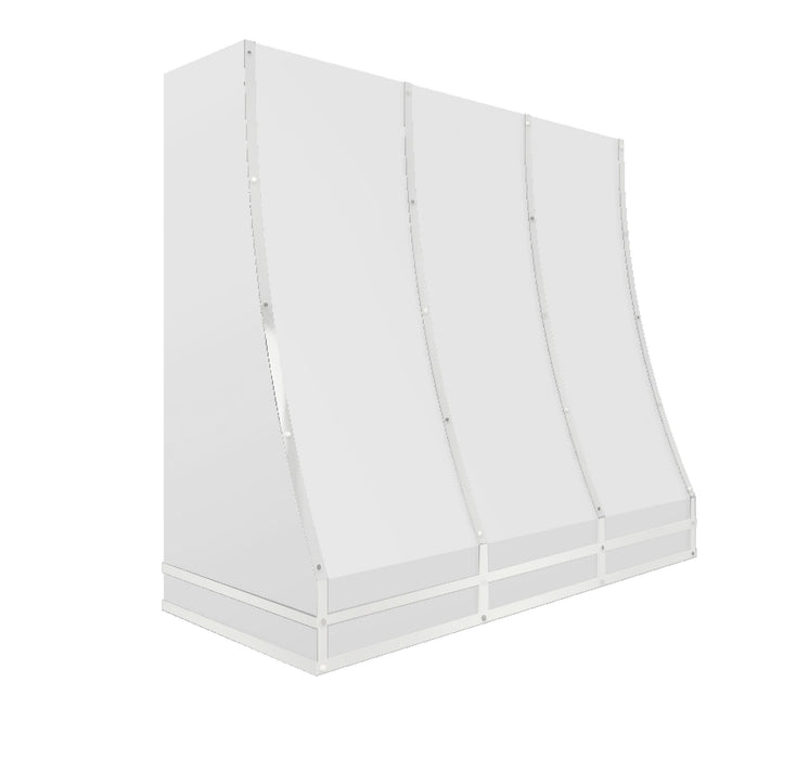 Kitchen Kandy Bowen Collection Wall Mount Range Hood with ZLINE Insert in White Steel with Accents and Size Options (BOW-WH)