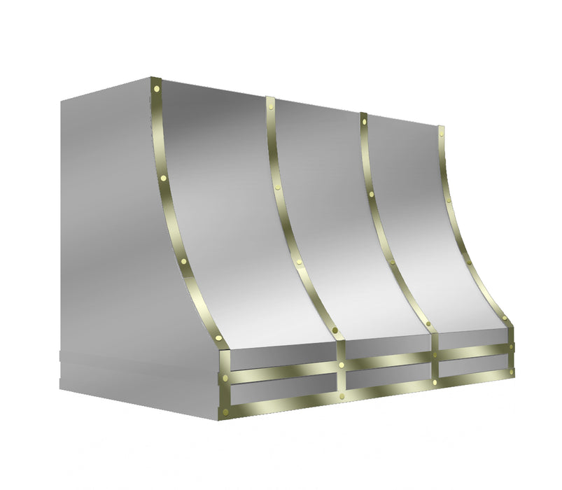 Kitchen Kandy Bowen Collection Wall Mount Range Hood with ZLINE Insert in Matte Stainless Steel with Accents and Size Options (BOW-MS)