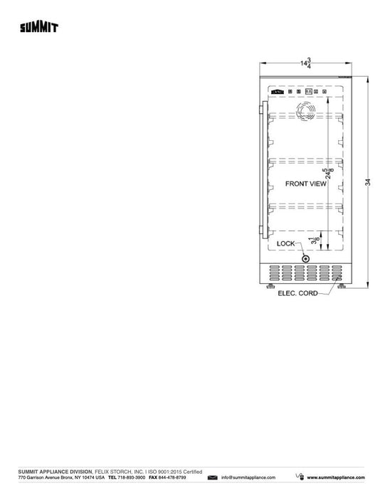 SUMMIT 15" Wide Built-In All-Refrigerator